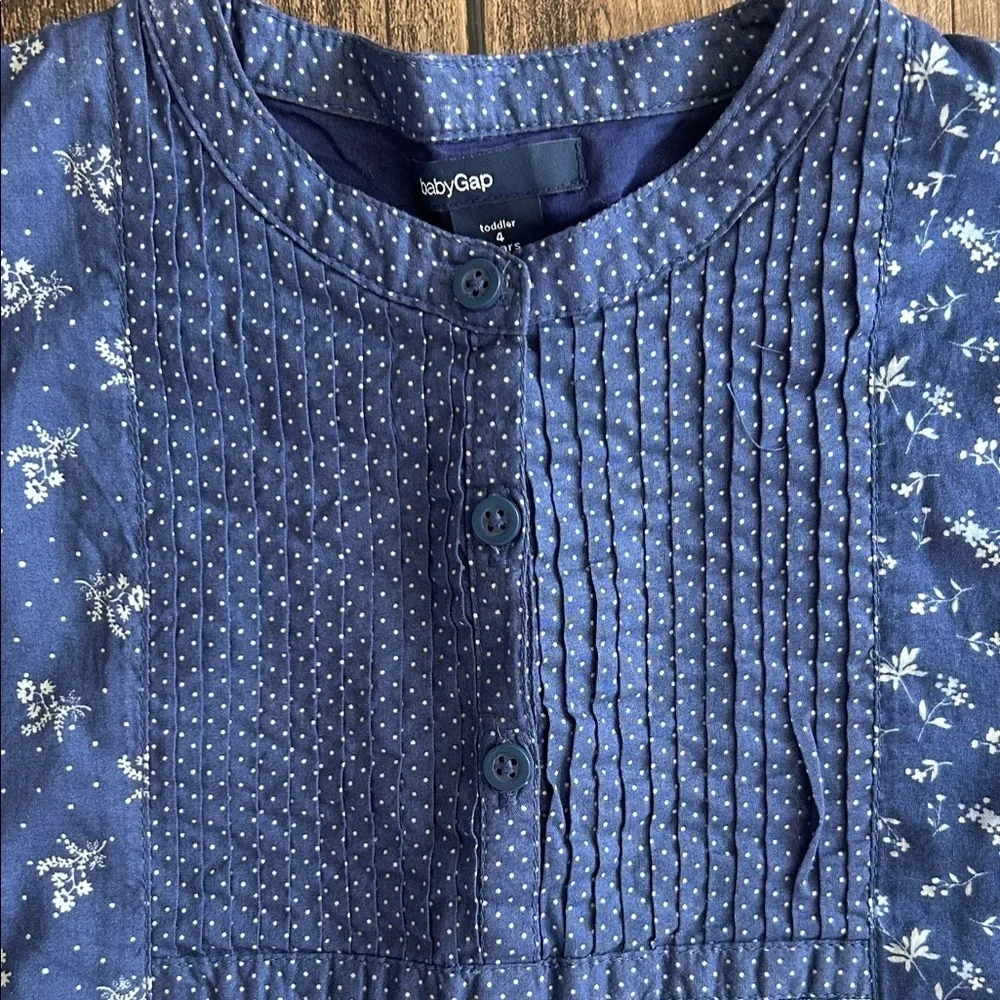 Baby GAP Navy Dress with White Floral Accents